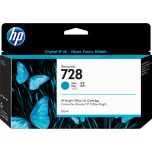 HP 728 130-ml Cyan DesignJet Ink Cartridge
